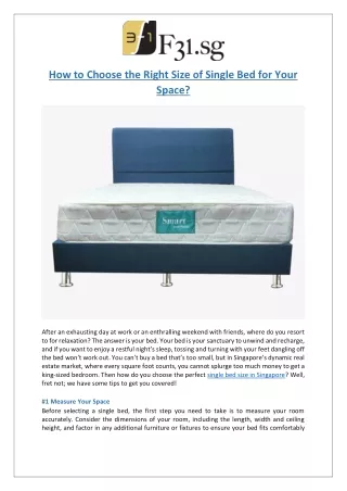 How to Choose the Right Size of Single Bed for Your Space