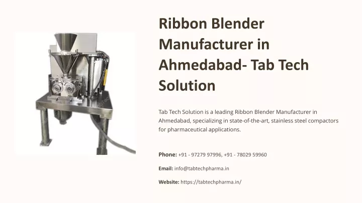 ribbon blender manufacturer in ahmedabad tab tech