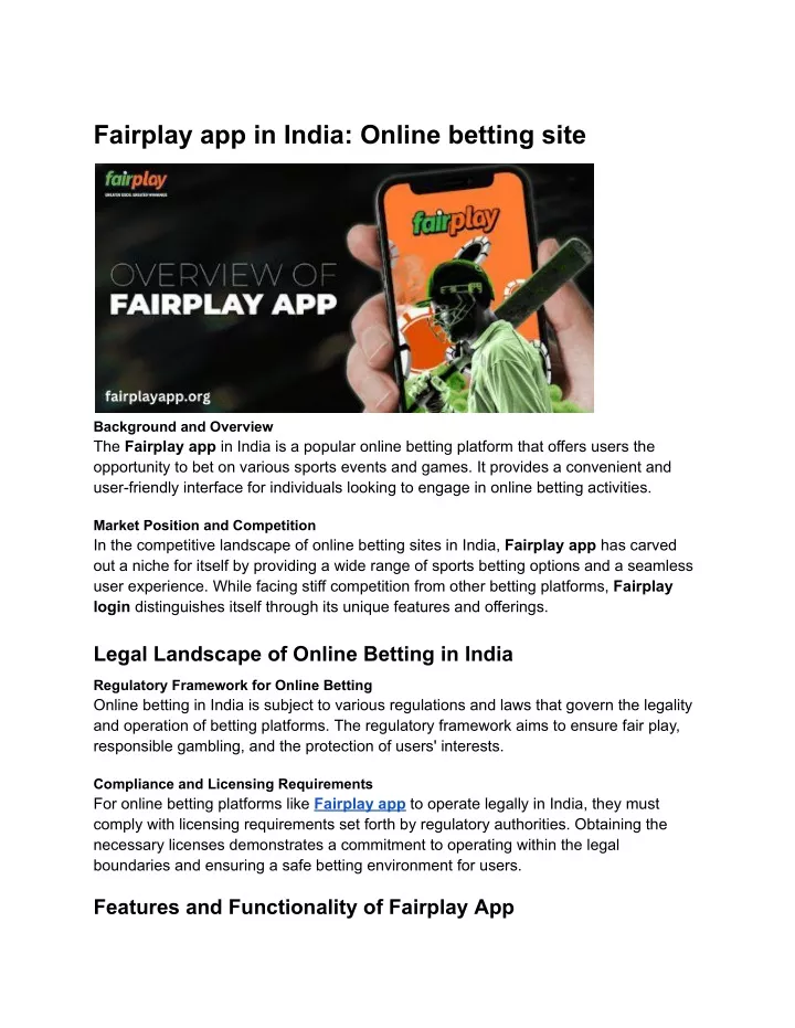 fairplay app in india online betting site