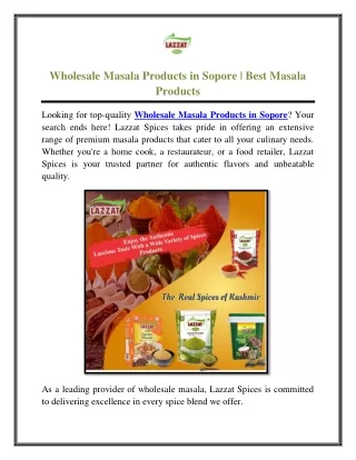 Wholesale Masala Products in Sopore | Best Masala Products