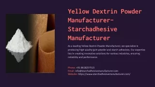 Yellow Dextrin Powder Manufacturer, Best Yellow Dextrin Powder Manufacturer