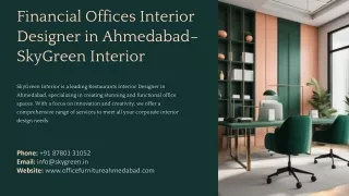 Financial Offices Interior Designer in Ahmedabad, Best Financial Offices Interio