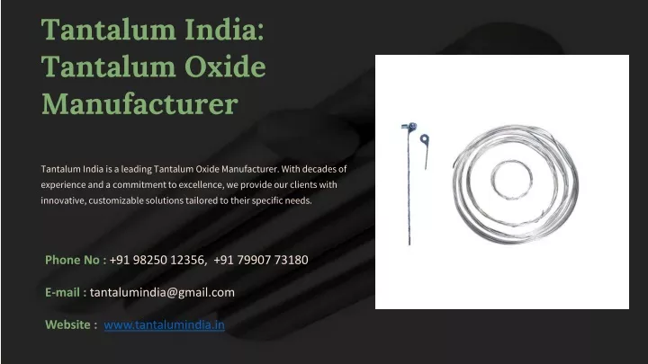 tantalum india tantalum oxide manufacturer
