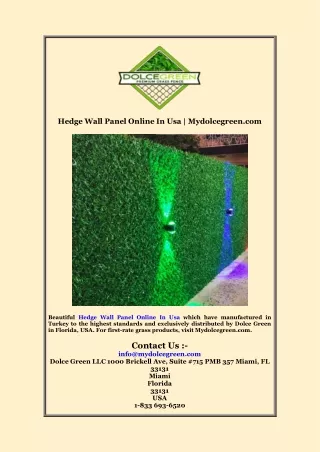 Hedge Wall Panel Online In Usa  Mydolcegreen com