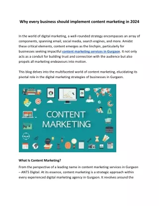 Why every business should implement content marketing in 2024