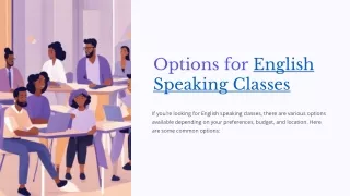 Options for English Speaking Classes