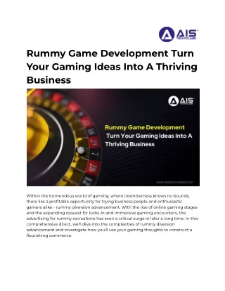 Rummy Game Development Company | AIS Technolabs
