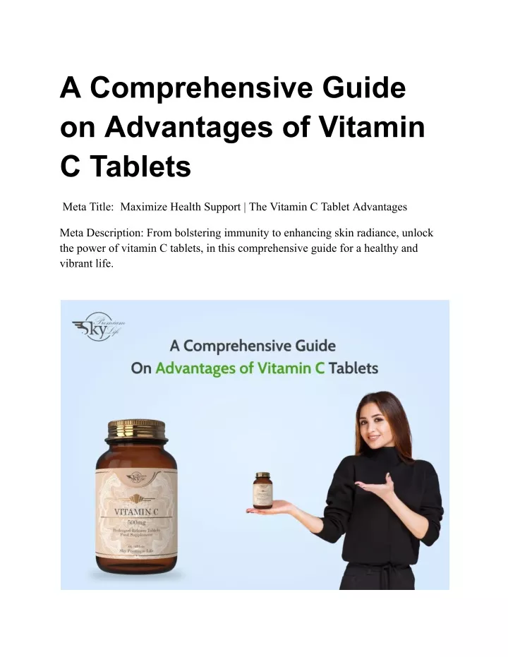 a comprehensive guide on advantages of vitamin