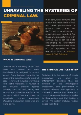 Unraveling The Mysteries Of Criminal Law