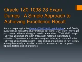 Oracle 1Z0-1038-23 Exam Dumps - A Simple Approach