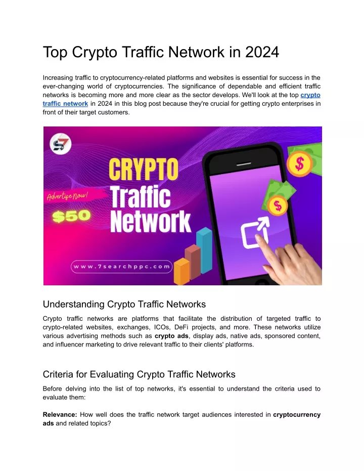 top crypto traffic network in 2024