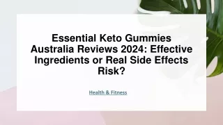 Essential Keto Gummies Australia Reviews 2024