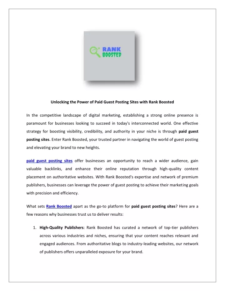 PPT   Unlocking The Power Of Paid Guest Posting Sites With Rank Boosted