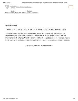 Diamond Exchange Id | Diamond Aexch