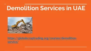 Demolition Services in UAE