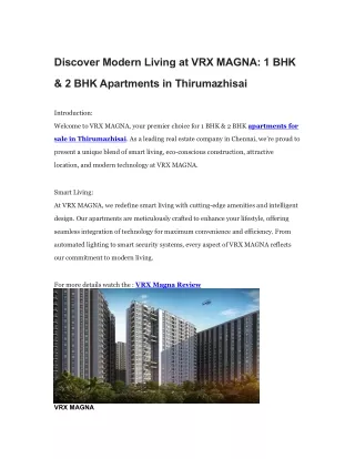 Discover Modern Living at VRX MAGNA