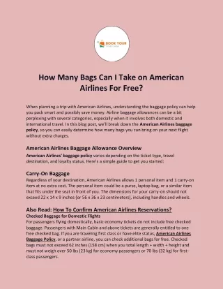 How many bags can I take on American Airlines for free?