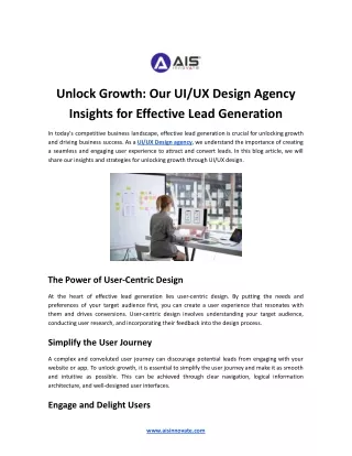 Unlock Growth Our UIUX Design Agency Insights for Effective Lead Generation