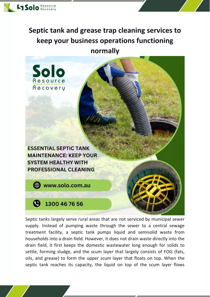 septic tank and grease trap cleaning services