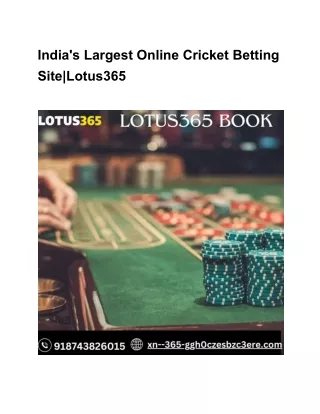 Lotus365: India's Largest Online Cricket Betting Site