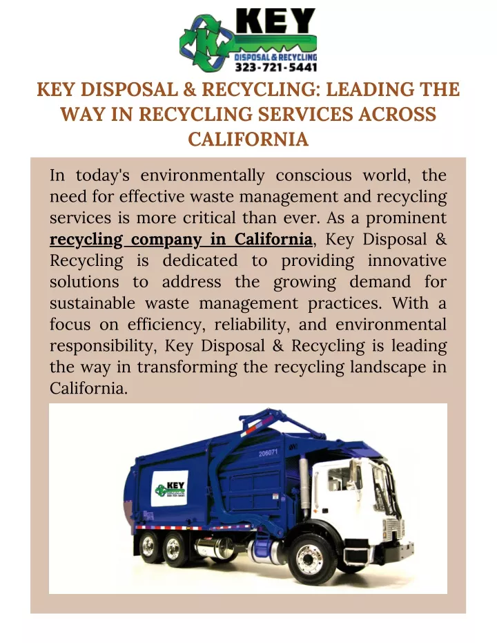 key disposal recycling leading