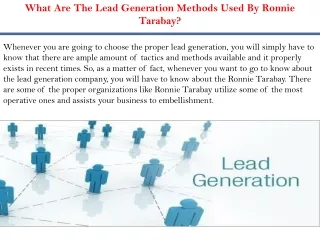 What Are The Lead Generation Methods Used By Ronnie Tarabay