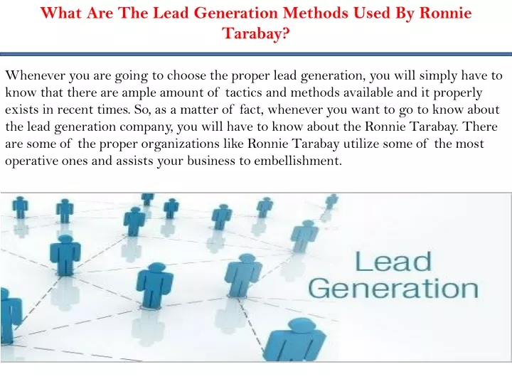 what are the lead generation methods used