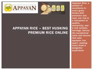 Appayan rice – best husking premium rice online
