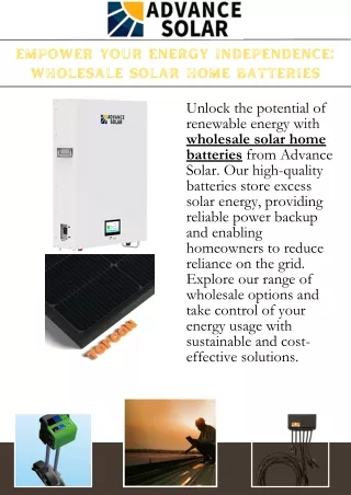 Buy the Best wholesale solar home batteries