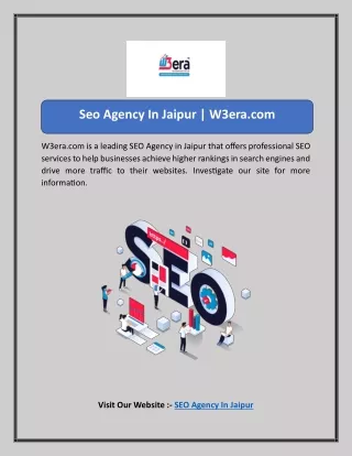 Seo Agency In Jaipur | W3era.com