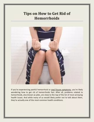 Tips on How to Get Rid of Hemorrhoids