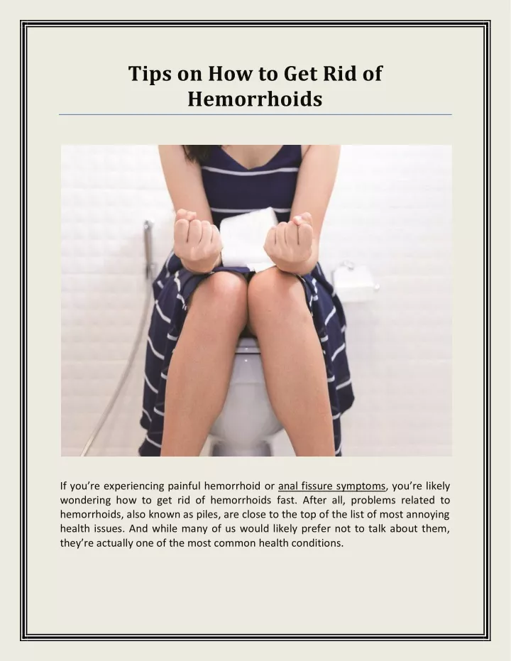 tips on how to get rid of hemorrhoids
