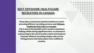 Best Offshore Healthcare Recruiters In Canada