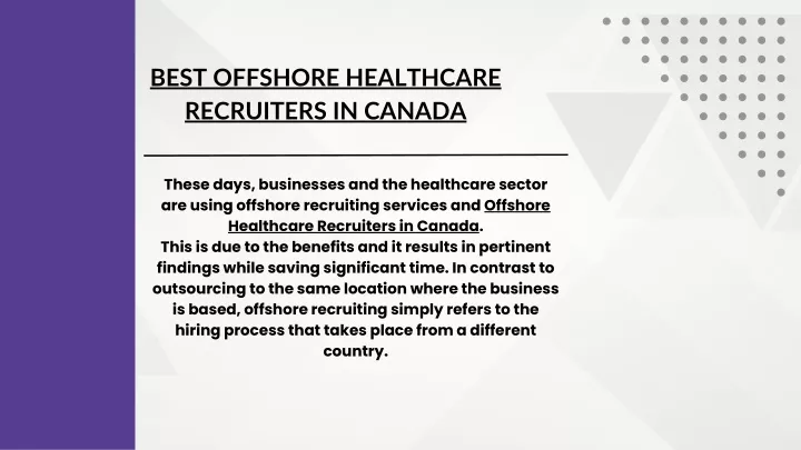 best offshore healthcare recruiters in canada