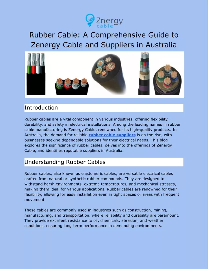 rubber cable a comprehensive guide to zenergy