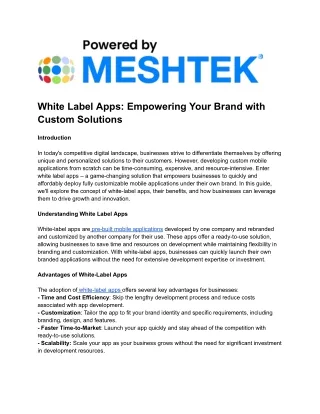 white label apps empowering your brand with