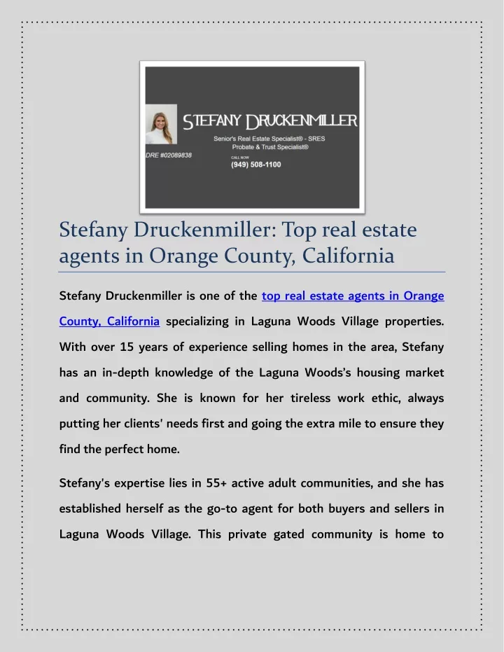 stefany druckenmiller top real estate agents