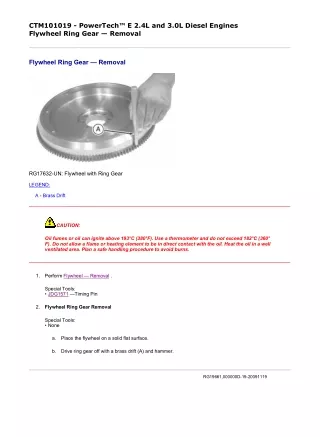 John Deere PowerTech E 2.4L Diesel Engines Service Repair Technical Manual (CTM101019)