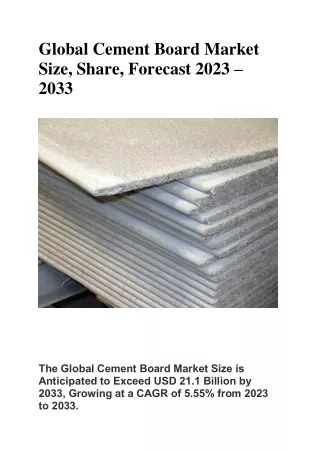 Global Cement Board Market
