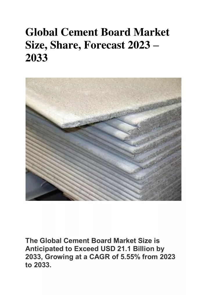 global cement board market size share forecast