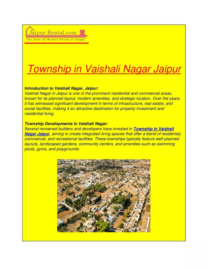 township in vaishali nagar jaipur