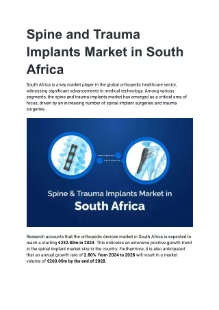 Spine and Trauma Implants Market in South Africa