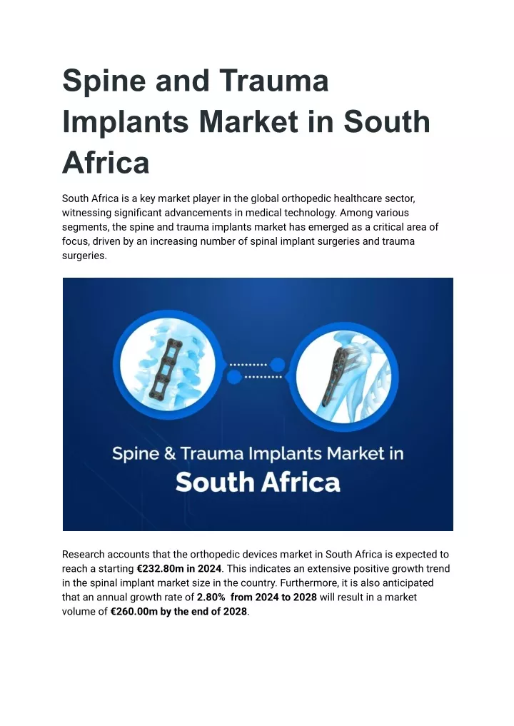 spine and trauma implants market in south africa