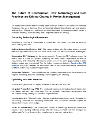 The Future of Construction_ How Technology and Best Practices are Driving Change in Project Management