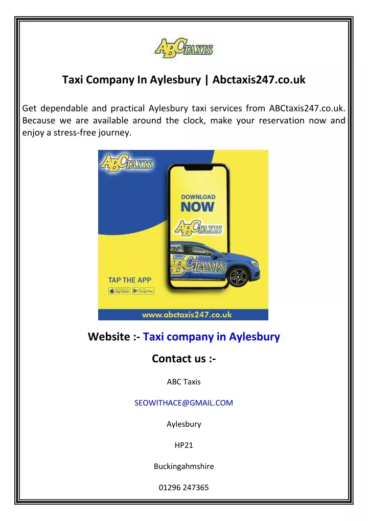 taxi company in aylesbury abctaxis247 co uk