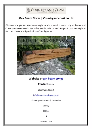 Oak Beam Styles  Countryandcoast.co.uk
