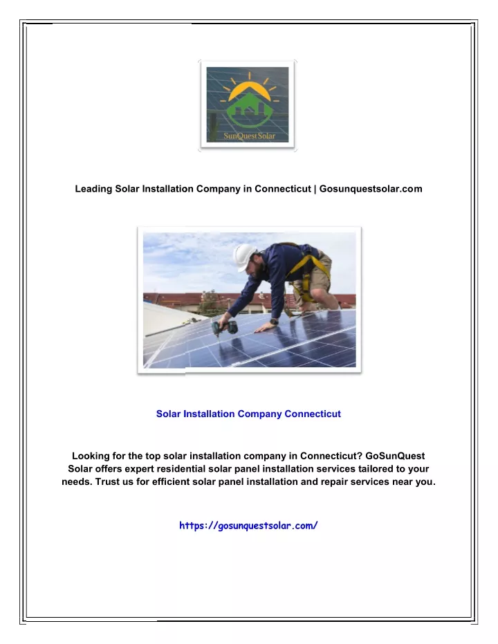 leading solar installation company in connecticut