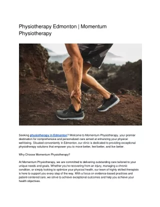 Physiotherapy Edmonton _ Momentum Physiotherapy