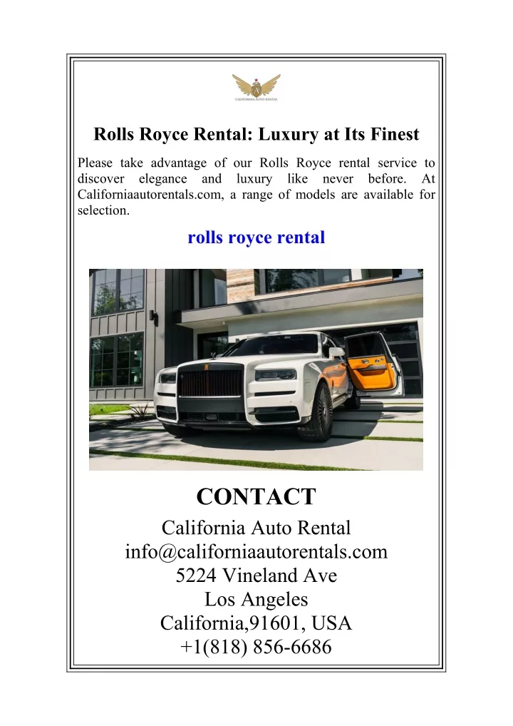 rolls royce rental luxury at its finest