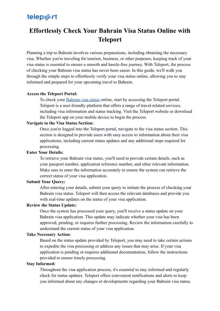 effortlessly check your bahrain visa status